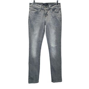 Levis 545 Skinny Leg Jean Women Size 7 Gray Light Wash Studs Zipper Low Rise